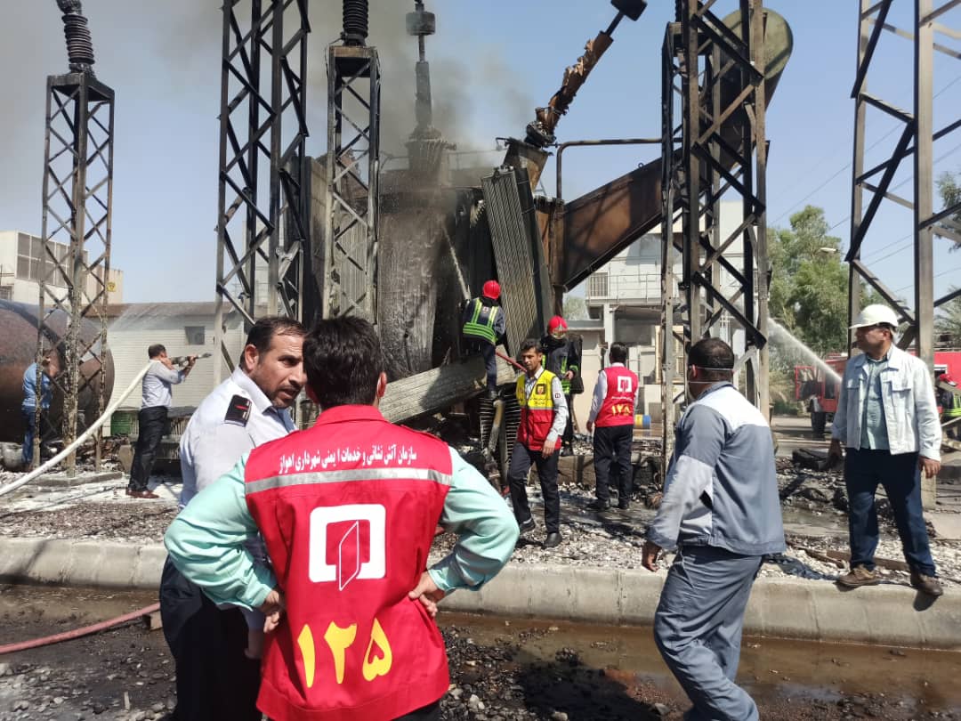 انفجار ترانس برق نیروگاه شهید مدحج اهواز