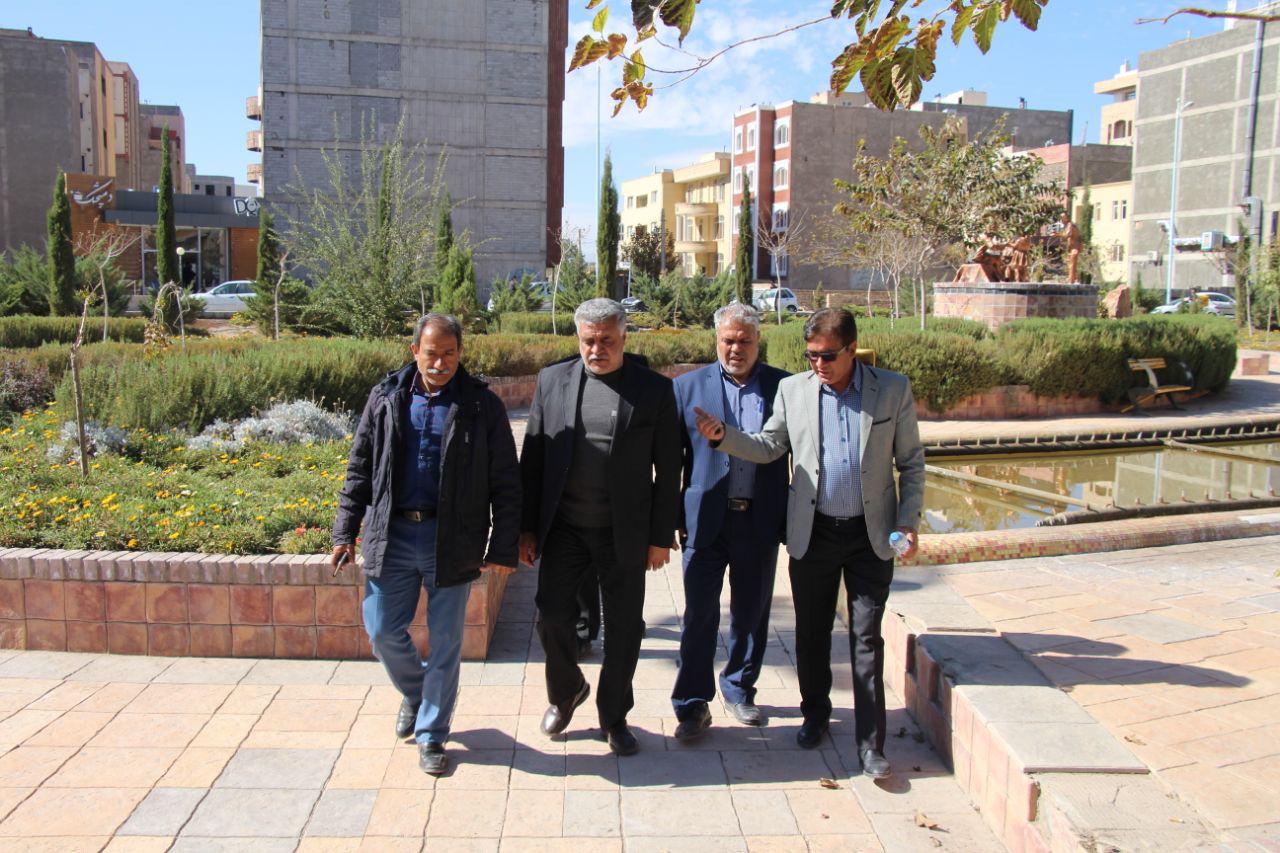 بازدید شهردار، رئیس و اعضای شورای شهر بافت از پروژه‌های شهری کرمان