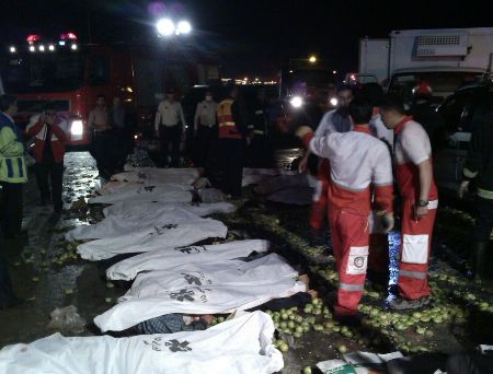 تصادف مرگبار در جاده قديم قم - تهران