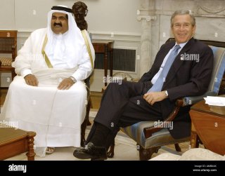 دیدار امیر قطر با بوش