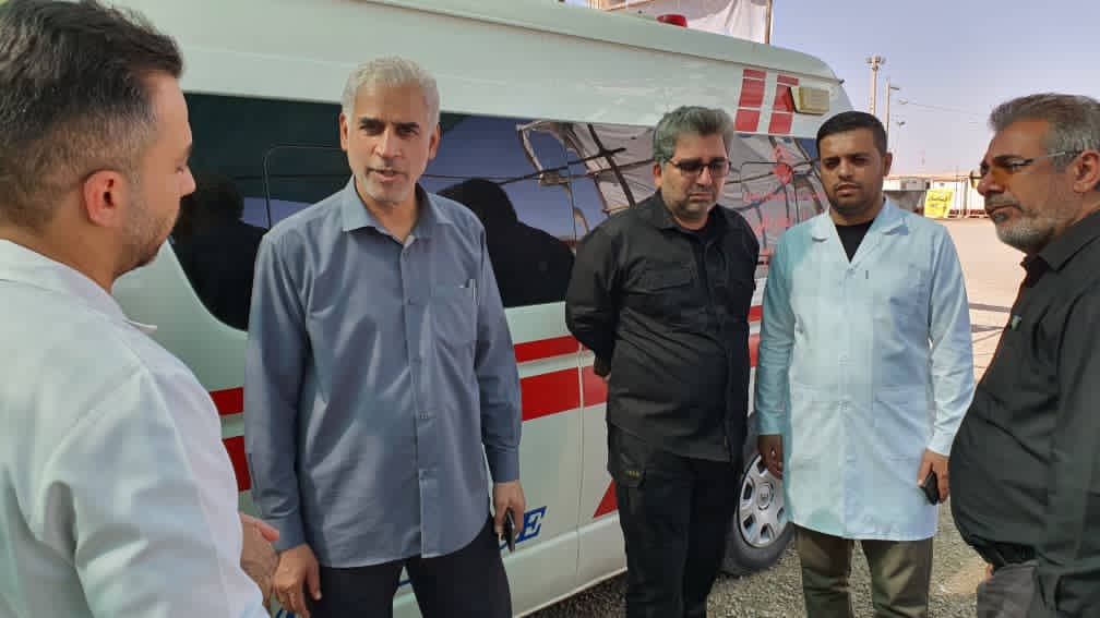 بازدید استاندار خوزستان از مرز چذابه و دیدار با مسوولان شیب عراق