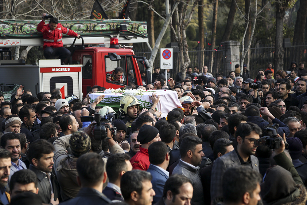 مراسم تشییع پیکر آتش نشان « سید احسان جامعی »