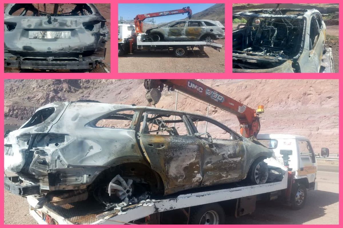 خودروی سواری پژو ۲۰۰۸ در آتش سوخت