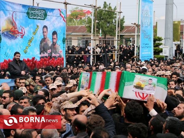 مراسم تشییع پیکر دو شهید گیلانی مدافع حرم