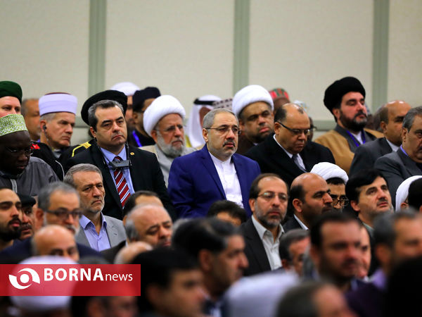 دیدار مسئولان نظام و میهمانان کنفرانس وحدت اسلامى‌ با رهبر انقلاب