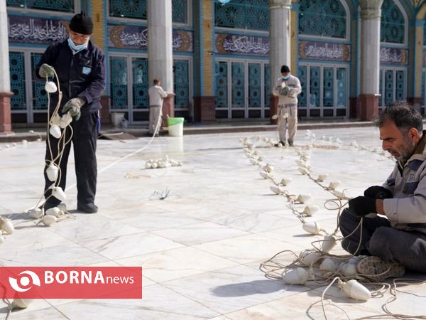 چراغانی مسجد مقدس جمکران در آستانه نیمه شعبان