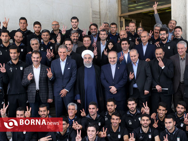 دیدار تیم ملی فوتبال با دکتر روحانی