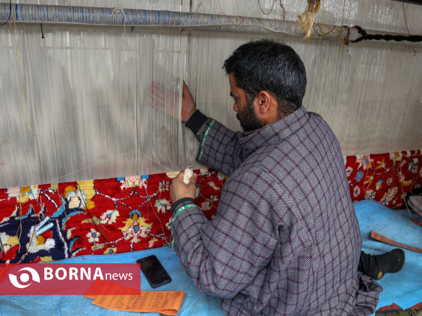 قالی بافی در کشمیر هند