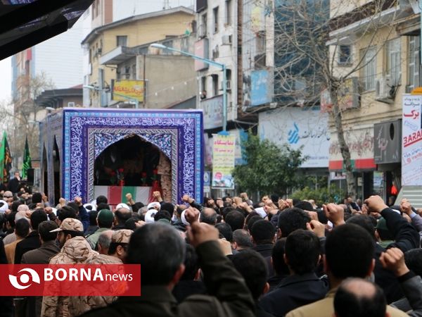 تشییع پیکر 12 شهید گمنام در رشت