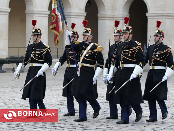 مراسم استقبال رسمی از دکتر روحانی در مجموعه اینولید پاریس