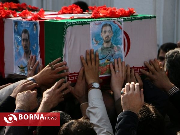 مراسم تشییع پیکر دو شهید گیلانی مدافع حرم
