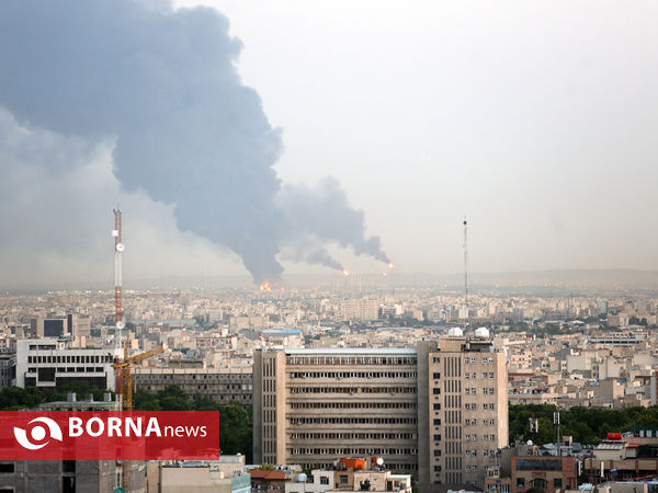 آتش سوزی در انبار نفت پالایشگاه تهران