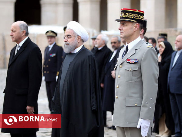 مراسم استقبال رسمی از دکتر روحانی در مجموعه اینولید پاریس