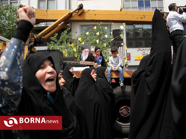 راهپیمایی نمازگزاران تهرانی در اعتراض به اقدام ترامپ