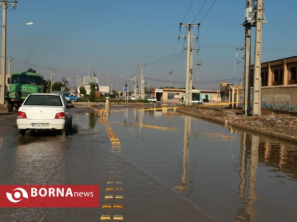 آبادان و خرمشهر پنج روز پس از بارندگی