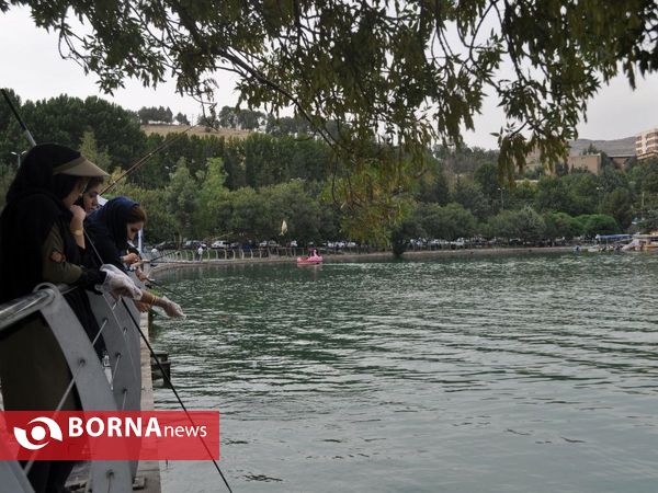 مسابقه ماهیگیری ورزشی در دریاچه کیو خرم آباد