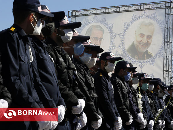 آیین تشییع و به خاکسپاری دو شهید گمنام در آرامستان بهشت احمدی شیراز