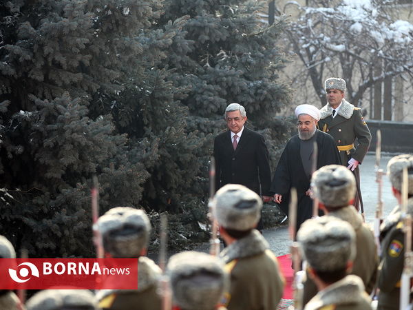 استقبال رسمی رییس جمهوری ارمنستان از دکتر روحانی