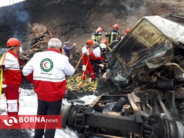 امدادرسانی به تصادف مرگبار سه دستگاه کامیون در محور تبریز – ارومیه