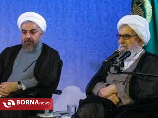 آیت الله واعظ طبسی در کنار رئیس جمهوری