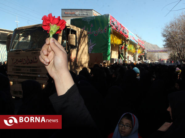 تشییع 94 شهید گمنام کاروان شاهدان بصیر در  استهبان