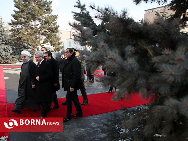 استقبال رسمی رییس جمهوری ارمنستان از دکتر روحانی