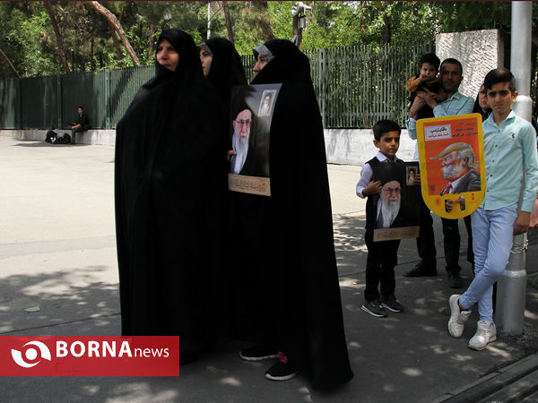 راهپیمایی نمازگزاران تهرانی در اعتراض به اقدام ترامپ