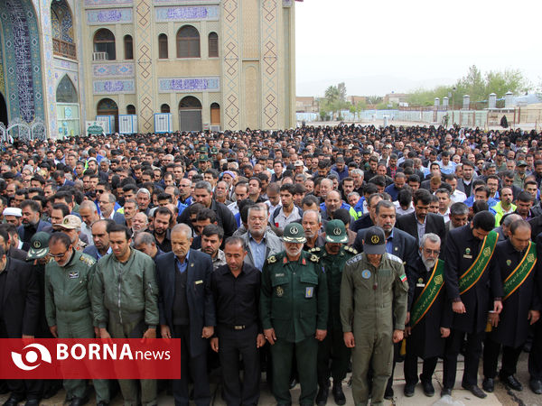 آیین تشییع جان باختگان سقوط هلی‌کوپتر اورژانس فارس