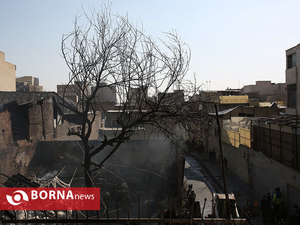 آتش سوزی انبار پنبه در خیابان مولوی تهران