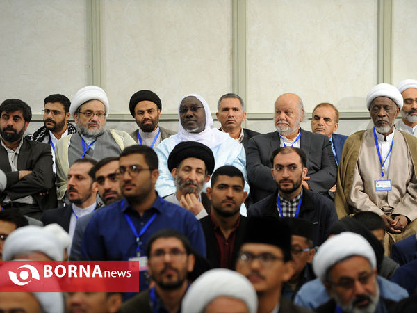 دیدار اعضای کنگره نقش شیعه درگسترش‌علوم‌اسلامی با رهبرانقلاب