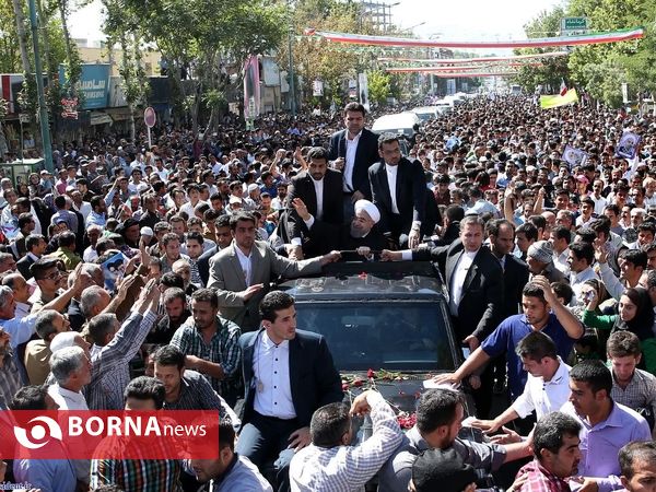 استقبال مردم کردستان از رئیس جمهوری
