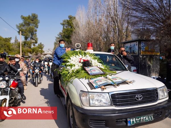 تشییع پیکر شهید مدافع وطن «اکبر رنجبر» در شیراز