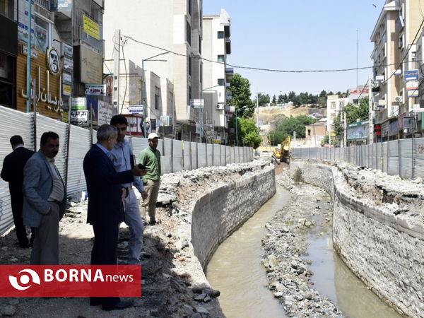 گزارش تصویری بازدید میدانی فرماندار کرمانشاه از پروژه حاشیه سازی آبشوران