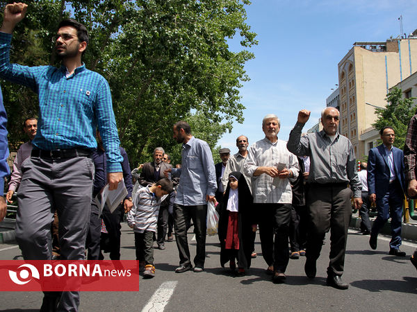 راهپیمایی نمازگزاران تهرانی در اعتراض به اقدام ترامپ