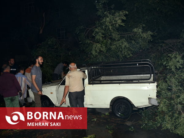 خسارت های باران و طوفان در اراک