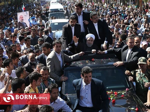 استقبال مردم کردستان از رئیس جمهوری