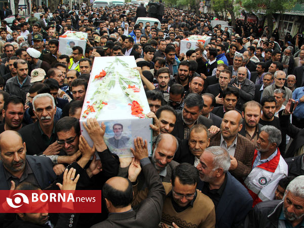 آیین تشییع جان باختگان سقوط هلی‌کوپتر اورژانس فارس