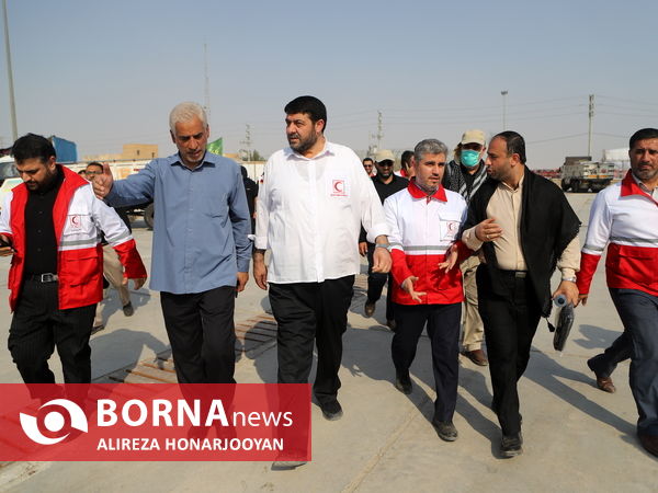 بازدید رییس جمعیت هلال احمر جمهوری اسلامی از مرز شلمچه