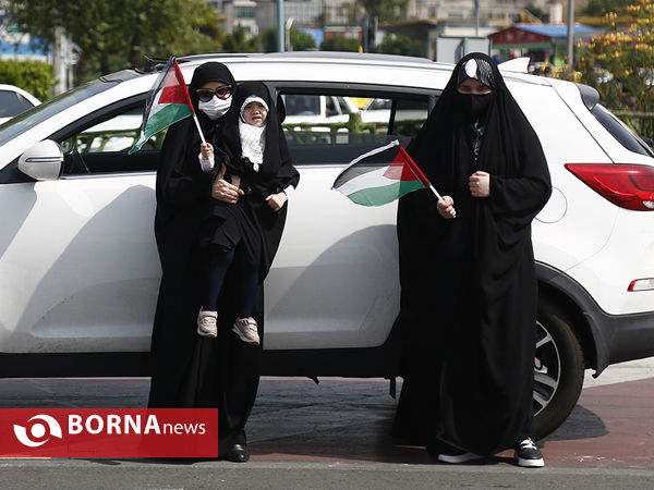 راهپیمایی خودرویی روز قدس در میادین اصلی تهران