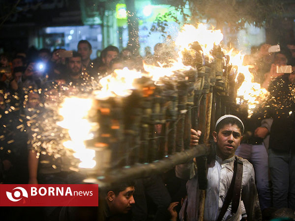 آیین مشعل گردانی در دولت آباد شهر ری