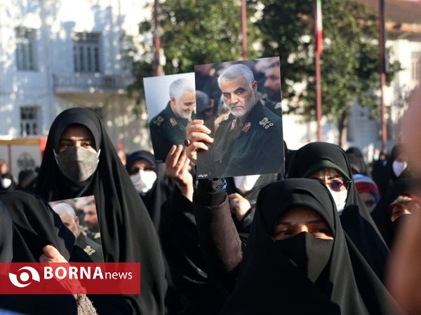 مراسم تشییع پیکر مطهر ۸ شهید گمنام در رشت