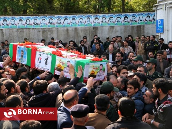 مراسم تشییع پیکر دو شهید گیلانی مدافع حرم