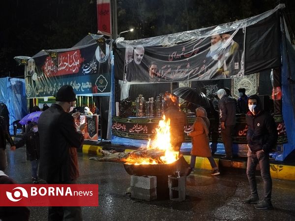 موکب‌های گلزار شهدا شهر کرمان در شب شهادت سردار شهید حاج قاسم سلیمانی