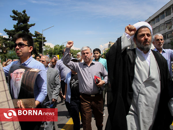 راهپیمایی نمازگزاران تهرانی در اعتراض به اقدام ترامپ