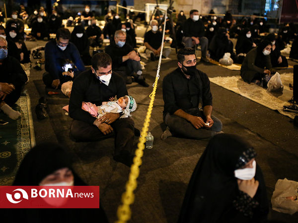 عزاداری شب عاشورا در میدان فلسطین