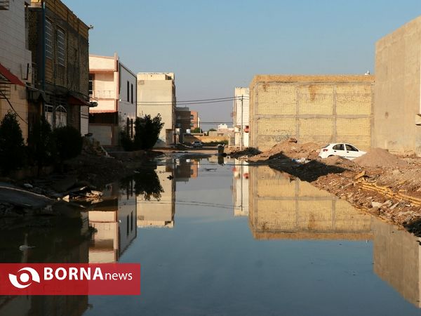 آبادان و خرمشهر پنج روز پس از بارندگی