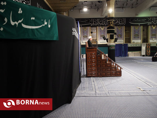 مراسم عزاداری شب هشتم محرم با حضور رهبر انقلاب