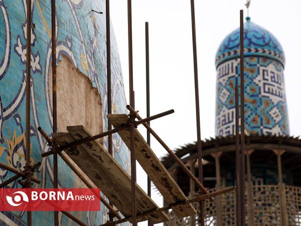 گنبد مسجد امام اصفهان در حال بارسازی