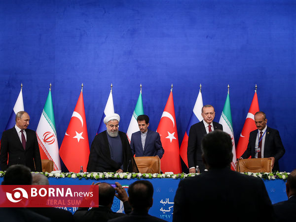 نشست خبری روسای جمهور ایران٬ ترکیه و روسیه در اجلاس سه جانبه