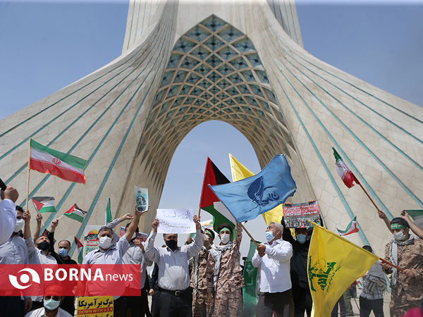 راهپیمایی خودرویی روز قدس در میادین اصلی تهران